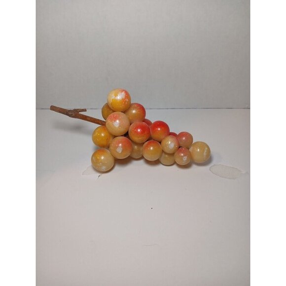 Early Vintage Italian Alabaster Marble Stone Fruit Amber Yellow Grapes